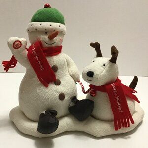 Hallmark Jingle Pals Snowman & Dog Animated Musical Singing Plush 2004 Working